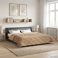 vidaXL Sommar Duvet Taupe 240 x 260 cm Mikrofiber och Teddyfleece