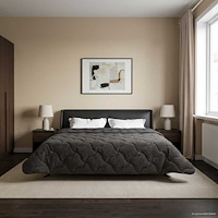 vidaXL Full Års-Duvet Quiltad Antracit 200 x 220 cm