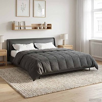 vidaXL Full Års-Duvet Quiltad Antracit 220 x 260 cm