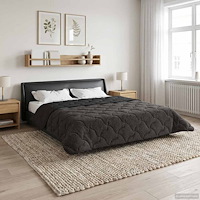 vidaXL Full Års-Duvet Quiltad Antracit 240 x 260 cm