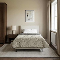 vidaXL Full Års-Duvet Ljusgrå 140 x 220 cm Mikrofiber och Teddyfleece