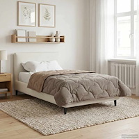 vidaXL Full Års-Duvet Taupe 135 x 220 cm Mikrofiber och Teddyfleece