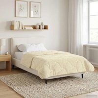 vidaXL Full Års-Duvet Kräm 140 x 200 cm Mikrofiber och Teddyfleece