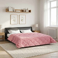 vidaXL Vinter Täcke Rosa 220 x 260 cm Mikrofiber och Teddyfleece