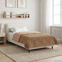 vidaXL Vinter Täcke Taupe 155 x 200 cm Mikrofiber och Teddyfleece