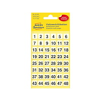 AVERY Avery Självhäftande nummer 00-99, Svart, Rektangel, Permanen...