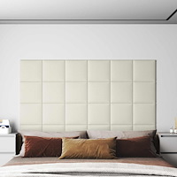 vidaXL Väggsänggavel 12 pcs Kräm 30 x 30 cm Sammet