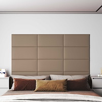 vidaXL Väggsänggavel 12 st 60 x 30 cm Cappuccino tyg