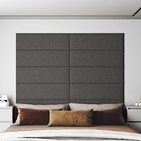 vidaXL Väggsänggavel 12 pcs Mörkgrå 90 x 30 cm tyg