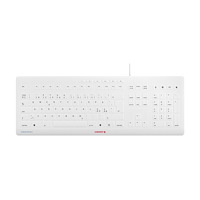 CHERRY CHERRY STREAM KEYBOARD - tangentbord - hygieniskt tangentbord som kan desinficeras - QWERTY - Nordisk - pärlgrå Inmatnin...