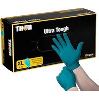 THOR Engångshandske, THOR Ultra Tough, XL, grön, nitril, puderfri