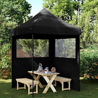 vidaXL Partytält Svart 200 x 200 x 306 cm Oxford Tyg