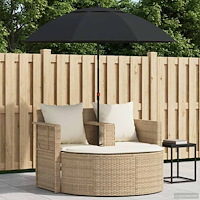 vidaXL Trädgårdsoffa med kudde 8 pcs Beige och krämvit konstrotting