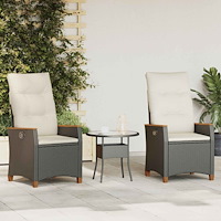 vidaXL Fällbar trädgårdstol Svart och kräm 64 x 57,5 x 112 cm