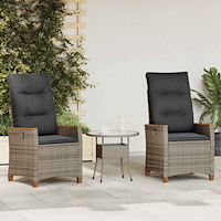 vidaXL Fällbar trädgårdstol Grå och mörkgrå 64 x 57,5 x 112 cm