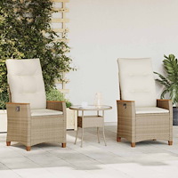 vidaXL Fällbar trädgårdstol Beige och gräddfärgad 64 x 57,5 x 112 cm