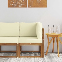 vidaXL Utehörnsoffa Massivt Akaciaträ Naturfärg