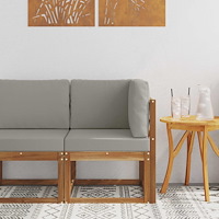 vidaXL Utehörnsoffa Massivt Akaciaträ Naturfärg