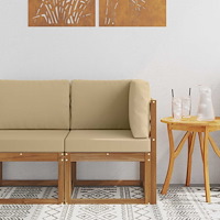 vidaXL Utehörnsoffa Massivt Akaciaträ Naturfärg