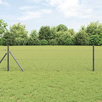 vidaXL Stängselstolpe Grå 10 x 0,8 m (36 mm nät) Stål och PVC