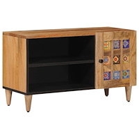 vidaXL TV-skåp med dörr Naturfärg 80 x 31,5 x 46 cm Massivt mangoträ