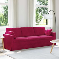 vidaXL Soffa Vinröd 228 x 78 x 80 cm Sammet