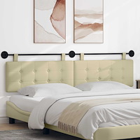 vidaXL Hängande Huvudgavel Kräm 210 x 55 x 5 cm Konstläder