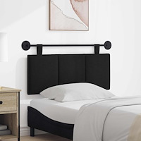 vidaXL Hängande Huvudgavel Väggmonterad Svart 110 x 55 x 5 cm tyg