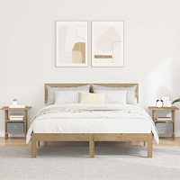vidaXL Sängbord 2 pcs Artisan Ek 41 x 40 x 45 cm Konstruerat trä