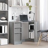 vidaXL Skrivbord med låda Grå Sonoma 100 x 40 x 75 cm Konstruerat trä