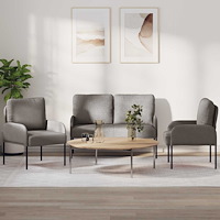 vidaXL Soffgrupper med kudde 3 pcs Taupe 115 x 56 x 80 cm Plywood