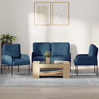 vidaXL Soffgrupper med kudde 3 pcs Blå 115 x 56 x 80 cm Plywood