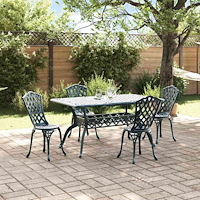 vidaXL Trädgårdsmöbelset 5 pcs Grön Aluminium
