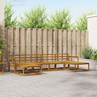 vidaXL Utomhussoffset 6 pcs Naturfärg Massivt Akaciaträ
