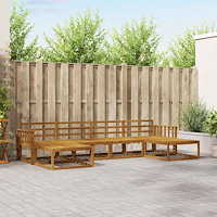 vidaXL Utomhussoffset 6 pcs Naturfärg Massivt Akaciaträ