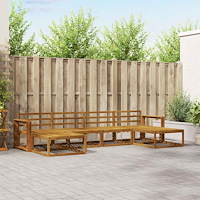 vidaXL Utomhussoffset 6 pcs Naturfärg Massivt Akaciaträ