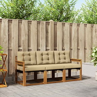 vidaXL Utomhussoffset med kudde 3 pcs Naturlig och Beige