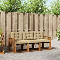 vidaXL Utomhussoffset med kudde 3 pcs Naturlig och Beige