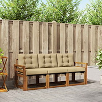 vidaXL Utomhussoffset med kudde 3 pcs Naturlig och Beige