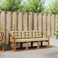 vidaXL Utomhussoffset med kudde 3 pcs Naturlig och Beige