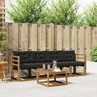 vidaXL Utomhussoffset med kudde 5 pcs Naturlig och svart