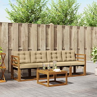 vidaXL Utomhussoffset med kudde 5 pcs Naturlig och Beige