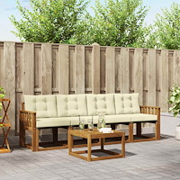 vidaXL Utomhussoffset med kudde 5 pcs Naturlig och Grädde