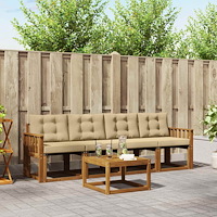 vidaXL Utomhussoffset med kudde 5 pcs Naturlig och Beige
