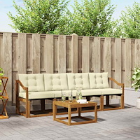 vidaXL Utomhussoffset med kudde 5 pcs Naturlig och Grädde