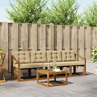 vidaXL Utomhussoffset med kudde 5 pcs Naturlig och Beige
