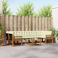 vidaXL Utomhussoffset med kudde 8 pcs Naturlig och Grädde