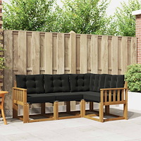 vidaXL Utomhussoffset med kudde 4 pcs Naturlig och svart