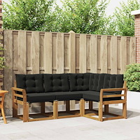 vidaXL Utomhussoffset med kudde 4 pcs Naturlig och svart