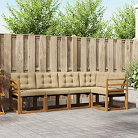 vidaXL Utomhussoffset med kudde 5 pcs Naturlig och Beige